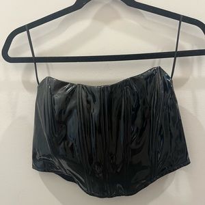 Garage Strapless Cropped Corset Top